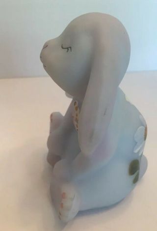 Fenton Art Glass Burmese Lop Ear Bunny Hand Painted & Signed By Artist 3