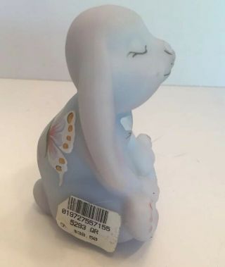 Fenton Art Glass Burmese Lop Ear Bunny Hand Painted & Signed By Artist 4