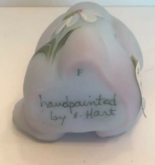 Fenton Art Glass Burmese Lop Ear Bunny Hand Painted & Signed By Artist 5