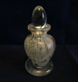 Isle Of Wight Vintage Hand Made Glass Perfume Scent Bottle 3”1/4 High