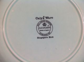 Adams Ironstone Calyx Ware Singapore Bird One (1) Five (5) Piece Place Setting 8