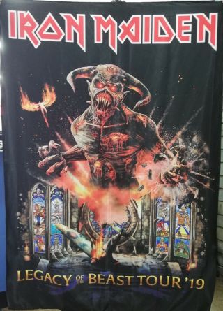 Iron Maiden Legacy Of The Beast Tour 2019 Flag Cloth Poster Tapestry Banner Cd