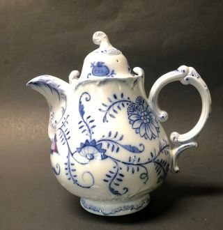 Villeroy & Boch Dresden Blue Onion Teapot With Lid Embossed Germany Signed