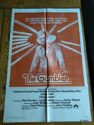 The Gambler 27x41 One Sheet Movie Poster 1974 James Caan Style B