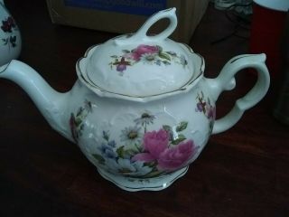 Vintage Crown Dorset Staffordshire England Ceramic Teapot