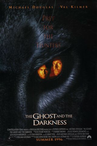 The Ghost And The Darkness (1996) Advance Movie Poster - Rolled