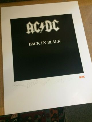 Acdc Back In Black Fine Art Print Lithograph Numbered W/coa Special Item