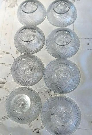 Vintage HEISEY Diamond Point Crystal - 8 Open Salts,  Cellars,  Nut,  Bowls,  Dishes 4