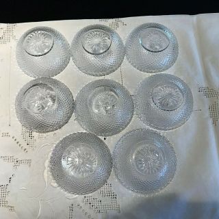 Vintage HEISEY Diamond Point Crystal - 8 Open Salts,  Cellars,  Nut,  Bowls,  Dishes 5