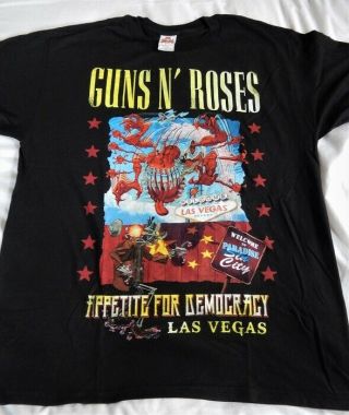 Guns N Roses Appetite For Democracy Las Vegas 2012 Pro Concert T Shirt Lg Slash