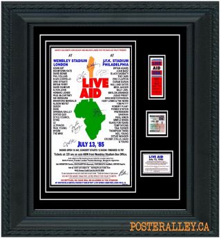Live Aid Concert Poster & Ticket Set Ready To Frame Uk Usa Queen