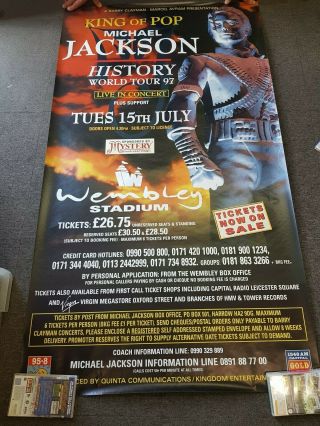 40x60 " Huge Poster Michael Jackson History World Tour 1997 Wembley July 15th