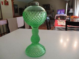 English Hobnail Green Rare Depression Glass 9 1/4 " Tall Lamp
