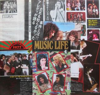 Queen Freddie Mercury Roger Taylor Aerosmith 1977 Clipping Japan Ml 1j 14page