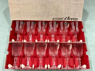 Set 12 Crystal Cordial Glasses Versailles French Cristal D 