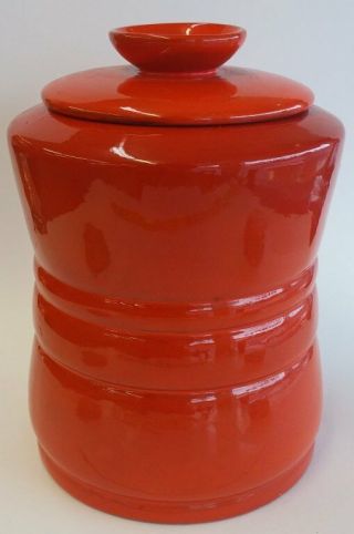 Vintage Cookie Jar,  Frankoma Pottery,  Red/orange,  Rrr11386