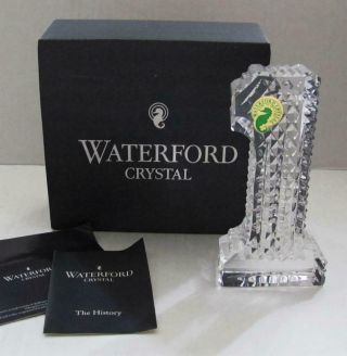 Waterford Irish Cut Crystal Number One (1) Paperweight In Orig.  Box