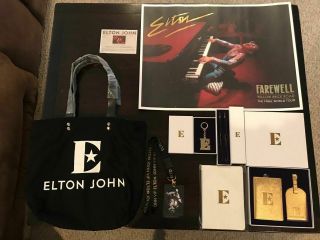 Elton John Farewell Yellow Brick Road Tour Vip Gift Bag Set With Poster