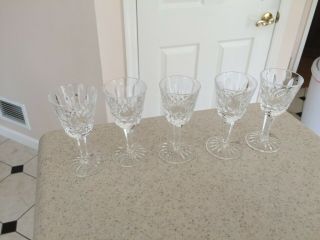 5 Old Waterford Lismore Cordial Shot Goblets Made In Ireland 3 1/2 Inch Tall