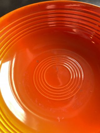 Vintage 1936 Radioactive Red Orange Fiestaware Salad Bowl.  7.  5” Dia 2