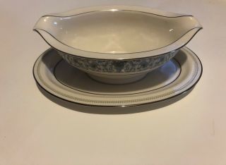 Noritake Ivory China Gravy Boat With Attached Plate Htf 7569 Monteleone