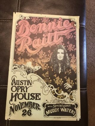 Very Rare Vintage Bonnie Raitt Poster Muddy Waters Danny Garrett Print