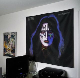Kiss Ace Frehley Huge 4x4 Banner Fabric Poster Tapestry Cd Album Rock Band Flag