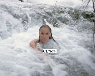 Ursula Andress Swims In A Cascading Stream During The Filming Of Movie 
