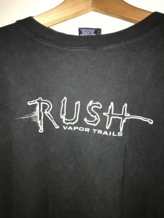 RUSH VAPOR TRAILS CONCERT Tour Graphic Tee Shirt Double Sided Early 2000s 2002 6
