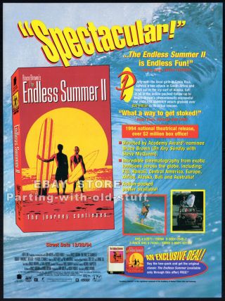 The Endless Summer Ii_original 1994 Trade Print Ad Promo_bruce Brown_surfing_2