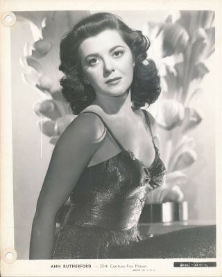 Ann Rutherford 1950s 20th Century Fox 8x10 Glamour Photo Vv