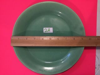 Bauer California Vintage Pottery,  (4) JADE GREEN 9 ¼” Plates 4