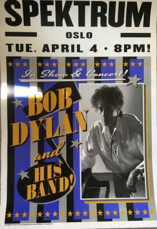 Bob Dylan And His Band Concert Poster Spektrum,  Oslo Norway 2017