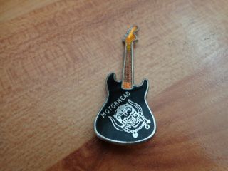 Rare Vintage 70s Motorhead Guitar Enamel Pin Badge Heavy Metal Rockers Rock