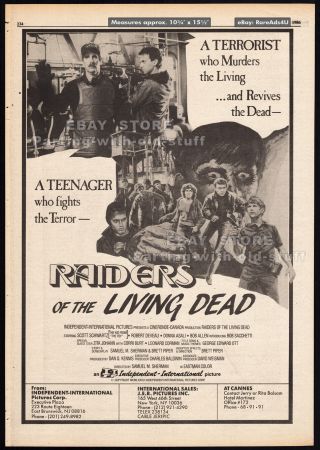 Raiders Of The Living Dead_orig.  1986 Trade Ad Promo / Poster_scott Schwartz
