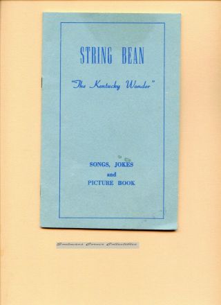 Terrific Rare String Bean Kentucky Wonder Joke Book