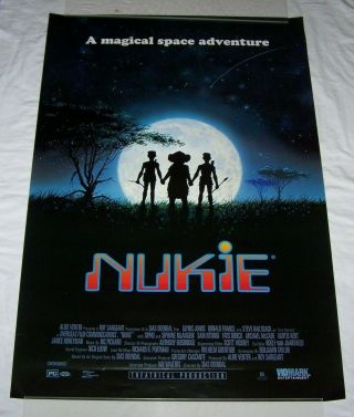 Nukie Alien E.  T.  Video Store Vhs Rolled 27 X 40 Movie Poster 1987 Gd