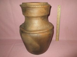 Antique Native American Indian Pottery Catawba Cherokee Nc Incised Vase 13 "