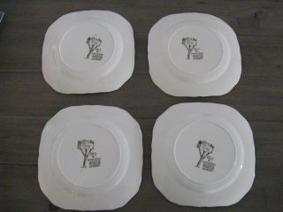 Set of 4 Johnson Brothers MERRY CHRISTMAS Square Salad Plates 7 - 5/8 ' 6