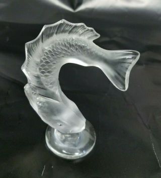 Lalique France/ Crystal Leaping Koi Fish - Signed Paperweight S&h