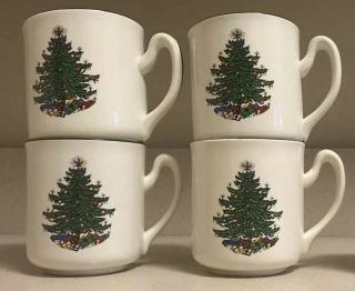 Set Of 4 Cuthbertson Christmas Tree Mugs