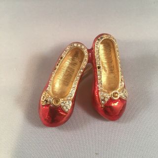 Vintage Wizard Of Oz Brooch Pin Jewelry Ruby Red Slippers