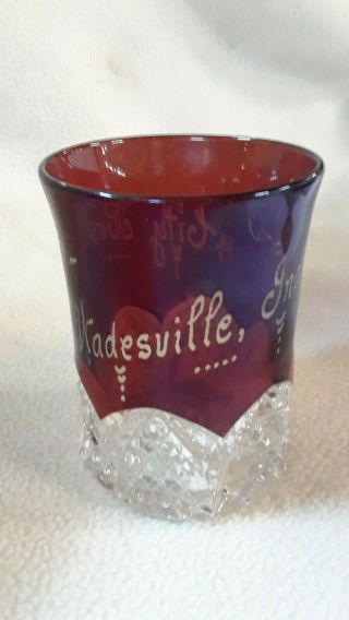5 Antique 1912 Wadesville Indiana City Restaurant Flash Glass Souvenir glasses 2