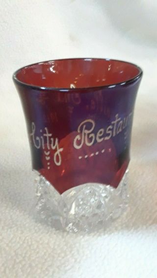 5 Antique 1912 Wadesville Indiana City Restaurant Flash Glass Souvenir glasses 3