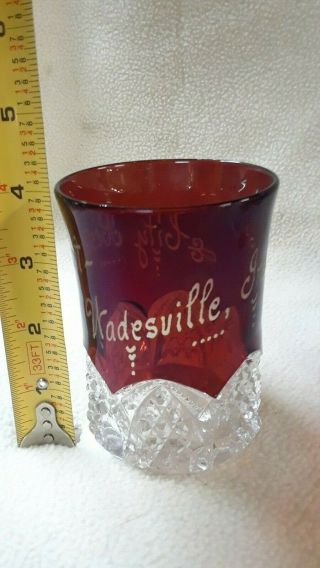 5 Antique 1912 Wadesville Indiana City Restaurant Flash Glass Souvenir glasses 5