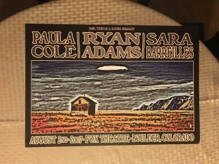 Ryan Adams Paula Cole Sara Bareilles 2007 Concert Promo Poster