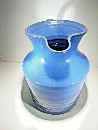 Vintage Virginia Shelton Cole Pottery,  NC Hand Crafted Blue 