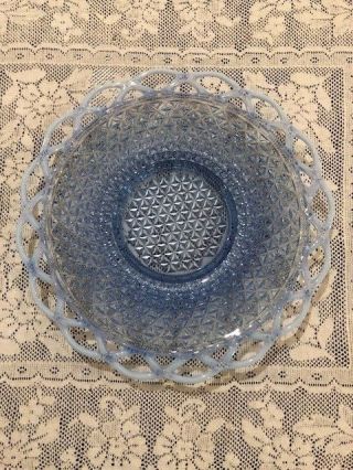 Imperial Lace Edge Katy Blue Opalescent 12 1/2” Cake Plate