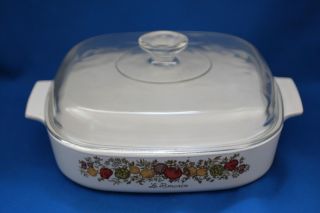 CORING WARE A - 10 - B,  A - 3 - B,  A - 1 - B SPICE OF LIFE CASSEROLE DISHES W LIDS 2