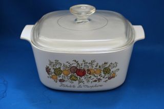CORING WARE A - 10 - B,  A - 3 - B,  A - 1 - B SPICE OF LIFE CASSEROLE DISHES W LIDS 3
